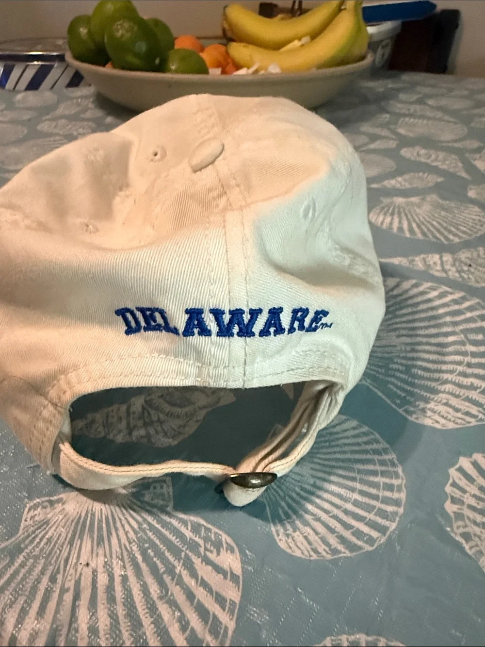 White Hat with Blue and Yellow Bird Logo